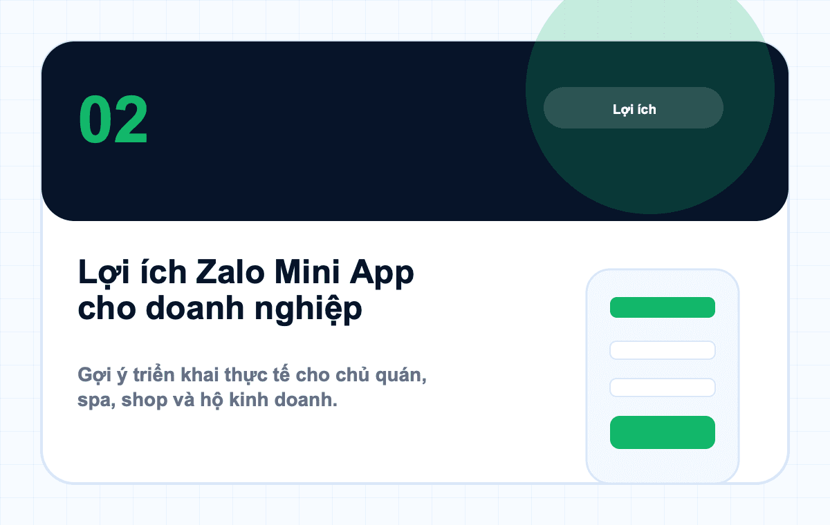 Ảnh bìa bài viết: Lợi ích Zalo Mini App cho F&B, Spa, Beauty và hộ kinh doanh